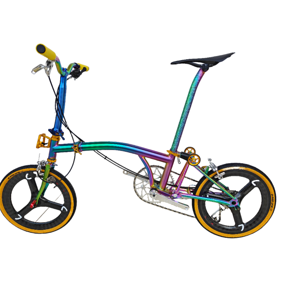 Custom 7-Speed Full Titanium Brompton Style Bike